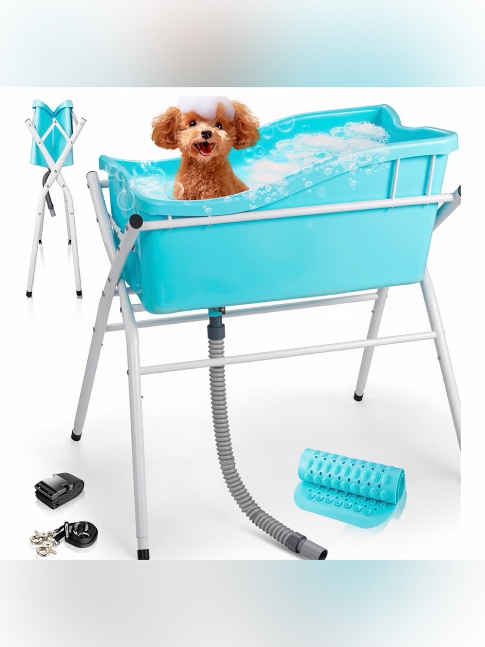 Craft Baby Bath Tub with White Foldable Stand - Aqua Blue FACTORY SEALED